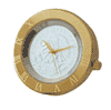 Desk Clock gold case, silver medallion - Coat of A